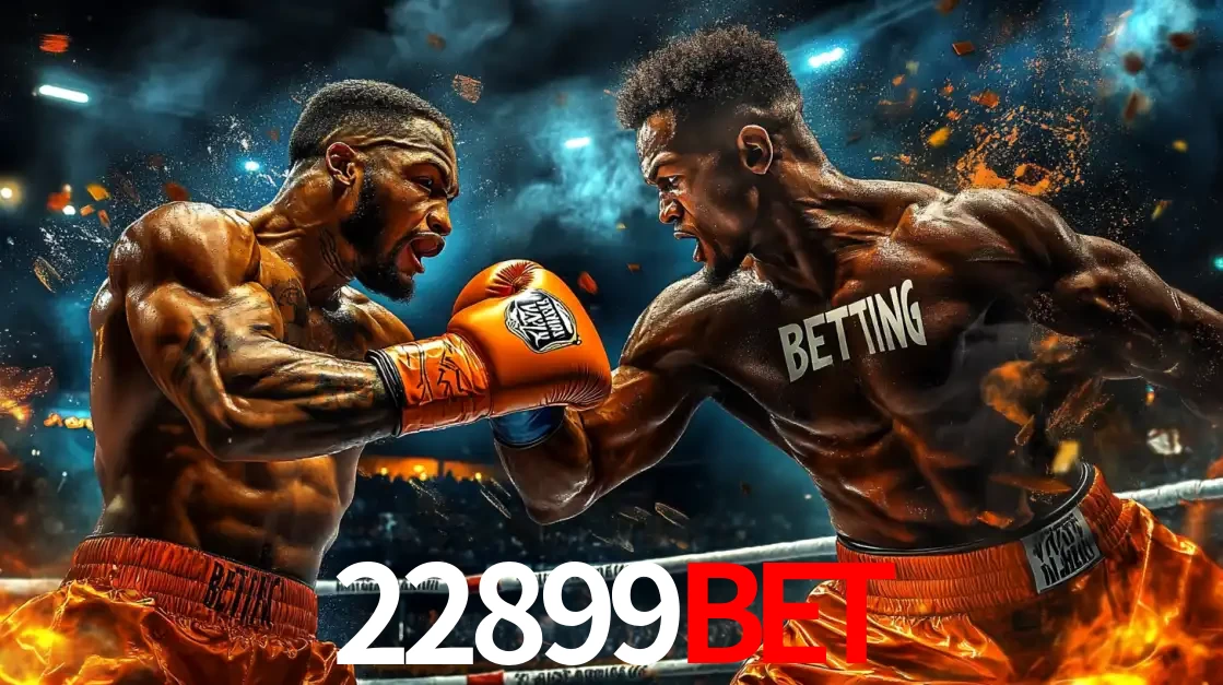 Dois boxeadores em uma luta intensa e explosiva, representando a adrenalina e as oportunidades de apostas em esportes de combate disponíveis na plataforma 22899bet.