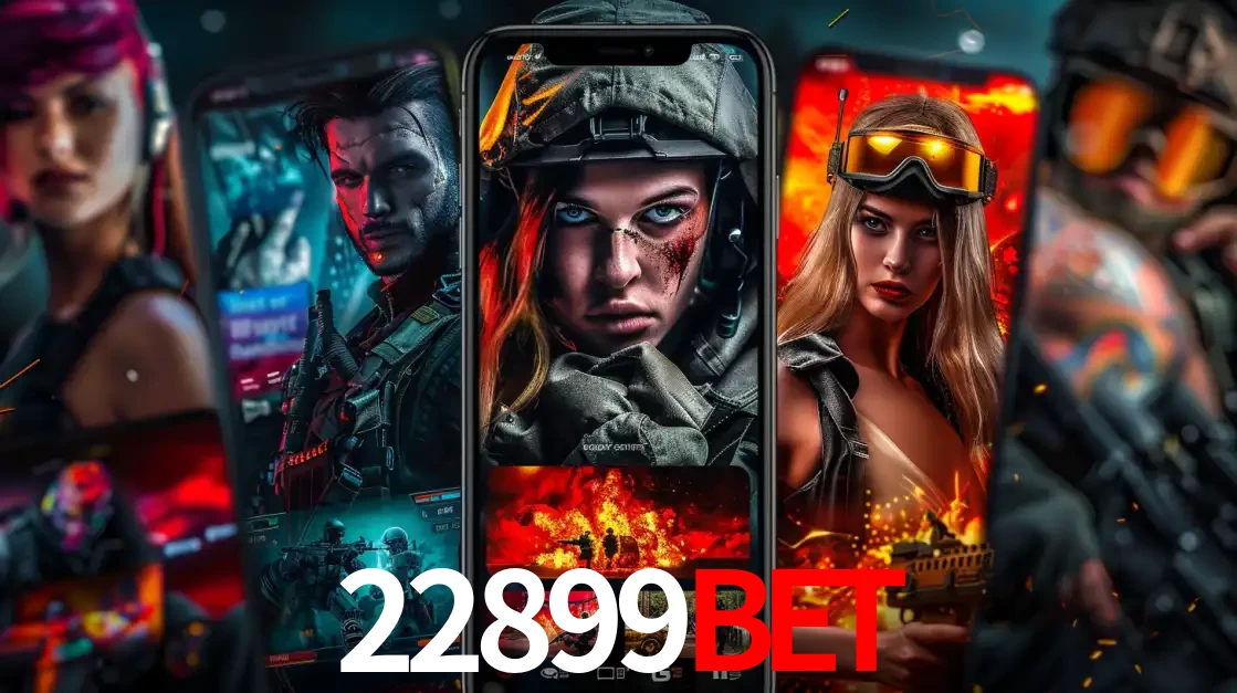Montagem de telas de celular mostrando diversos personagens, masculinos e femininos, de um jogo de tiro, ilustrando a diversidade de equipes de e-sports para apostar no 22899bet.
